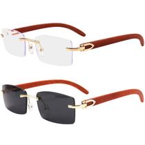 Gafas de sol Dollger sin montura, rectangulares UV400 para hombres y mujeres