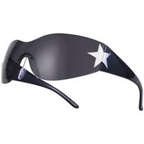 Gafas de Sol Dollger Trendy Y2K sin Montura Envolver Negro