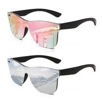 Gafas de Sol FEISEDY B4114 con Lente Espejada de Moda UV400 para Mujeres y Hombres