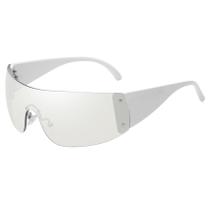 Gafas de Sol Fozono Trendy Sin Montura Estrella Y2K Modelo Shield UV400 Blanco