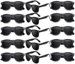 Gafas de Sol FSMiling Negras para Fiesta Estilo 80s Paquete de 15 con Protección UV400