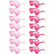 Gafas de Sol Geopty en Forma de Corazón Color Fucsia para Mujer, Paquete de 14