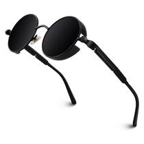 Gafas de Sol GQUEEN Retro Redondas Steampunk Polarizadas UV400