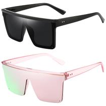 Gafas de sol grandes cuadradas Dollger para mujer y hombre en negro/rosa