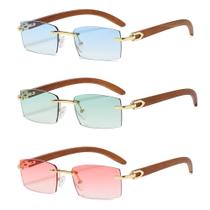Gafas de sol Heptagram 7 sin montura rectangular de moda para mujer/hombre