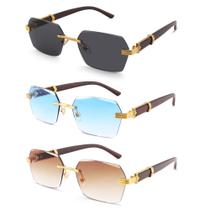 Gafas de sol Hycredi sin montura, rectangulares, estilo retro Y2K Gafas de sol Hycredi sin montura, rectangulares, estilo retro Y2K