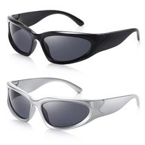 Gafas de Sol JASPIN Y2K Ovaladas Envolventes Plateadas UV400 para Mujer y Hombre Gafas de Sol JASPIN Y2K Ovaladas Envolventes Plateadas UV400 para Mujer y Hombre