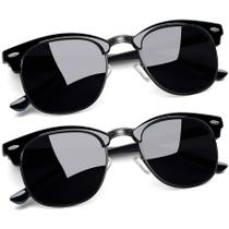 Gafas de sol Joopin semi sin montura negras con montura de cuerno polarizadas UV Gafas de sol Joopin semi sin montura negras con montura de cuerno polarizadas UV