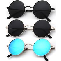 Gafas de Sol KALIYADI Redondas Polarizadas Retro de Metal UV400 47 mm