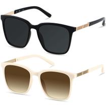 Gafas de Sol LYZOIT Cuadradas Sobredimensionadas UV400 para Mujer 2 Paquetes