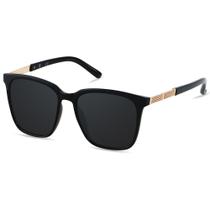 Gafas de Sol LYZOIT Sobredimensionadas con Montura Cuadrada Polarizada para Mujer en Negro