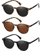 Gafas de sol NCLLCE pequeñas redondas polarizadas para mujer UV400 (paquete de 3)