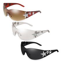 Gafas de Sol Ovveroche Y2K tipo Escudo Envolvente UV400 para Mujer y Hombre Gafas de Sol Ovveroche Y2K tipo Escudo Envolvente UV400 para Mujer y Hombre