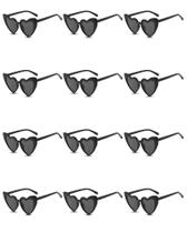 Gafas de Sol PLULON en Forma de Corazón Vintage Negras x12 para Mujer