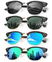 Gafas de Sol Polarizadas Retro Semi-Aro para Hombre KALIYADI Gafas de Sol Polarizadas Retro Semi-Aro para Hombre KALIYADI