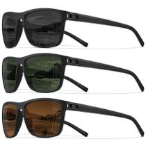 Gafas de Sol Polarizadas STORYCOAST Clásicas Cuadradas 3 Pack - Negro + Marrón + Verde Oscuro