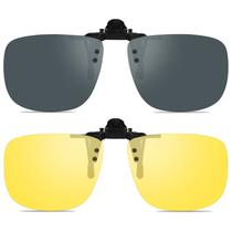 Gafas de Sol Polarizadas Tipo Clip Flip-Up WANGLY Unisex Gris/Amarillo Gafas de Sol Polarizadas Tipo Clip Flip-Up WANGLY Unisex Gris/Amarillo