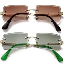 Gafas de Sol PORADAY Rectangulares Sin Montura UV400 Vintage para Mujer y Hombre