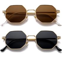 Gafas de Sol PORADAY Retro Octágono Cuadrado de Metal para Mujeres/Hombres Gafas de Sol PORADAY Retro Octágono Cuadrado de Metal para Mujeres/Hombres