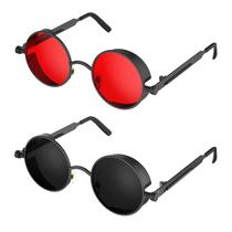 Gafas de Sol PROUDDEMON Retro Góticas Steampunk con Lentes Redondas de Metal Gafas de Sol PROUDDEMON Retro Góticas Steampunk con Lentes Redondas de Metal