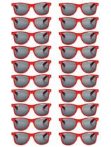 Gafas de Sol QYVEWY Retro 70s 90s para Adultos (20 Pares) Rojas