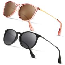 Gafas de Sol Redondas Polarizadas Vintage SUNGAIT UV400 para Mujer y Hombre