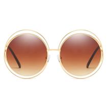 Gafas de Sol Redondas Vintage Sobredimensionadas con Montura Metálica Dollger