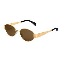 Gafas de Sol Retro Ovaladas BUTABY Doradas Marrón UV400 para Mujeres y Hombres Gafas de Sol Retro Ovaladas BUTABY Doradas Marrón UV400 para Mujeres y Hombres