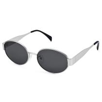 Gafas de Sol Retro Ovaladas DIMENSIP con Montura Dorada Unisex Plata/Gris