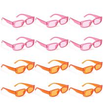 Gafas de sol SMAODSGN Retro rectangulares rosas y naranjas de plástico x12 Gafas de sol SMAODSGN Retro rectangulares rosas y naranjas de plástico x12