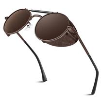 Gafas de Sol Sunier Retro Redondas Polarizadas Estilo Steampunk S92