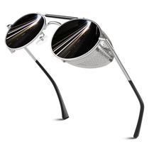 Gafas de Sol Sunier Retro Redondas Polarizadas Steampunk Modelo S92 con Lentes Grises