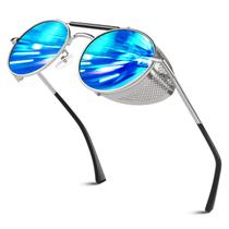 Gafas de Sol SUNIER Retro Redondas Polarizadas Steampunk S92