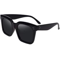 Gafas de Sol TAOTAOQI Vintage Cuadradas Grandes UV400 Negro/Gris