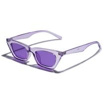 Gafas de Sol VANLINKER Pequeñas, Modernas, Estilo Ojo de Gato Delgado Color Púrpura