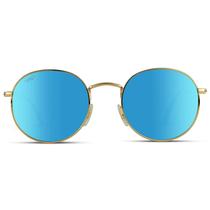 Gafas de sol WearMe Pro con lentes reflectantes redondas azules para hombre