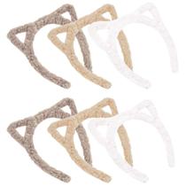 GAFATORY Paquete de 6 Diademas de Orejas de Gato de Peluche para Mujeres y Niñas