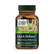 Gaia Herbs Quick Defense - Suplemento de suporte imunológico de ação rápida para uso no início dos sintomas - com Echinacea, Black Elderberry, Ginger & Andrographis - 40 Fito-cápsulas líquidas veganas (fornecimento de 4 dias)