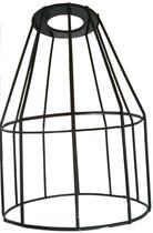 Gaiola Arame protetora de lâmpadas, Estilo Industrial retrô tamanho 17 x 12 cm cor preta p/ uso com soquetes rosca e porca