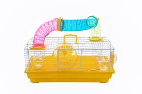 Gaiola Brinquedo De Hamsters Ramsters com tubos coloridos - Bragança