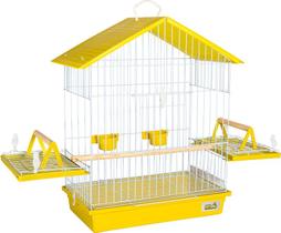 Gaiola Calopsita E Pássaros Mansos Teto Plástico