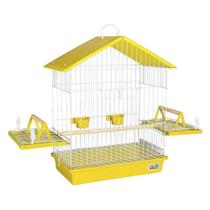 Gaiola Calopsita Jel Plast Teto Plástico Amarelo