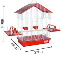 Gaiola Calopsita Teto Plastico - Vermelho