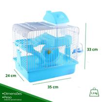 Gaiola Casinha para Hamster Toca Completa Azul