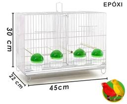 Gaiola Criadeira Epóxi para Canário Belga e Roller com 4 Comedouros