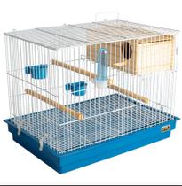 Gaiola Criadeira Para Aves Calopsita Com Ninho Mdf Cor Branca E Azul Jel Plast Pet Piu