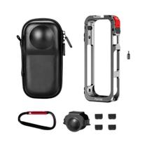 Gaiola De Alumínio Insta360 X5 Com Tampa De Lente De Silicone Acessórios Protetores Para Câmera