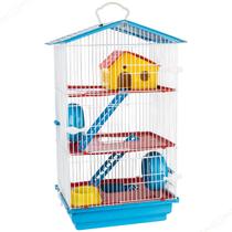 Gaiola de Hamster com 3 Andares Desmontável Casinha Teto e Piso de Plástico com Acessórios Gaiola de Hamster com 3 Andares Desmontável Casinha Teto e Piso de Plástico com Acessórios