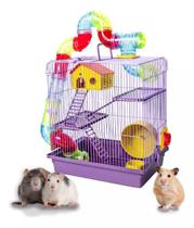 Gaiola de Hamster com Casa 3 Andares Tubo