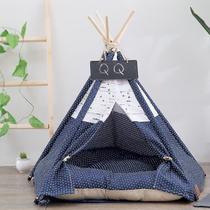 Gaiola de pássaro banhos de pássaros lona de algodão barraca de estimação cama de gato e cachorro com almofada especificação: médio 50 50 60 cm azul marinho Gaiola de pássaro banhos de pássaros lona de algodão barraca de estimação cama de gato e cachorro com almofada especificação: médio 50 50 60 cm azul marinho